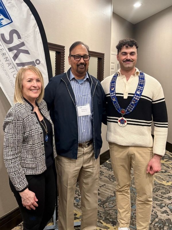 From left to right: Georgia Raso (board member), Suhaib Kidwai (member, Skål International Bahrain), Luca Monti (board member). From left to right: Georgia Raso (board member), Suhaib Kidwai (member, Skål International Bahrain), Luca Monti (board member).